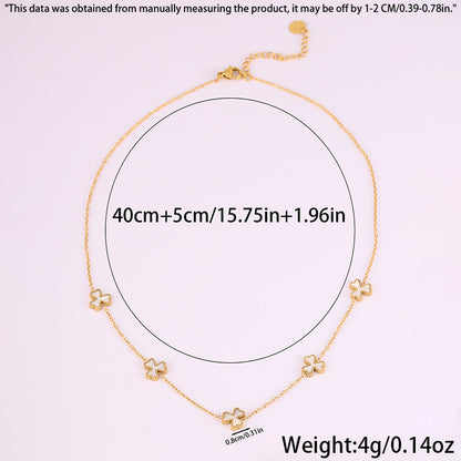 Clover Necklace and Bracelet Set - Matching Jewelry Set