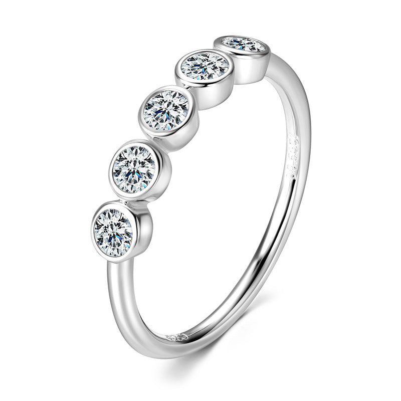 S925 Sterling Silver Moissanite Ring - Versatile Fashion Design