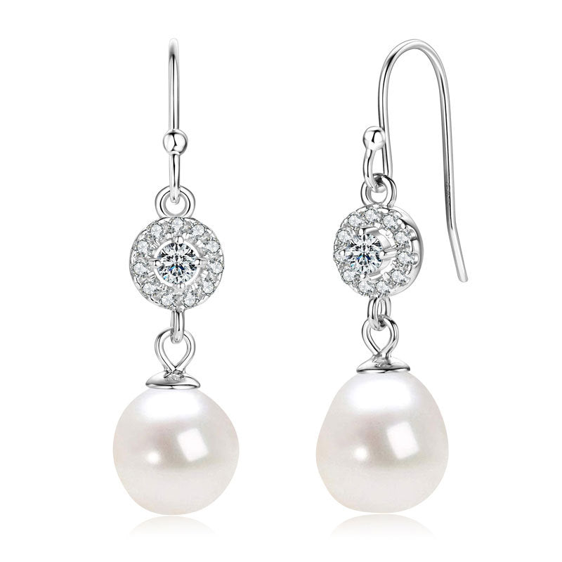 Natural Freshwater Baroque Pearl Earrings - 925 Silver 18K Gold Plated Jewelry