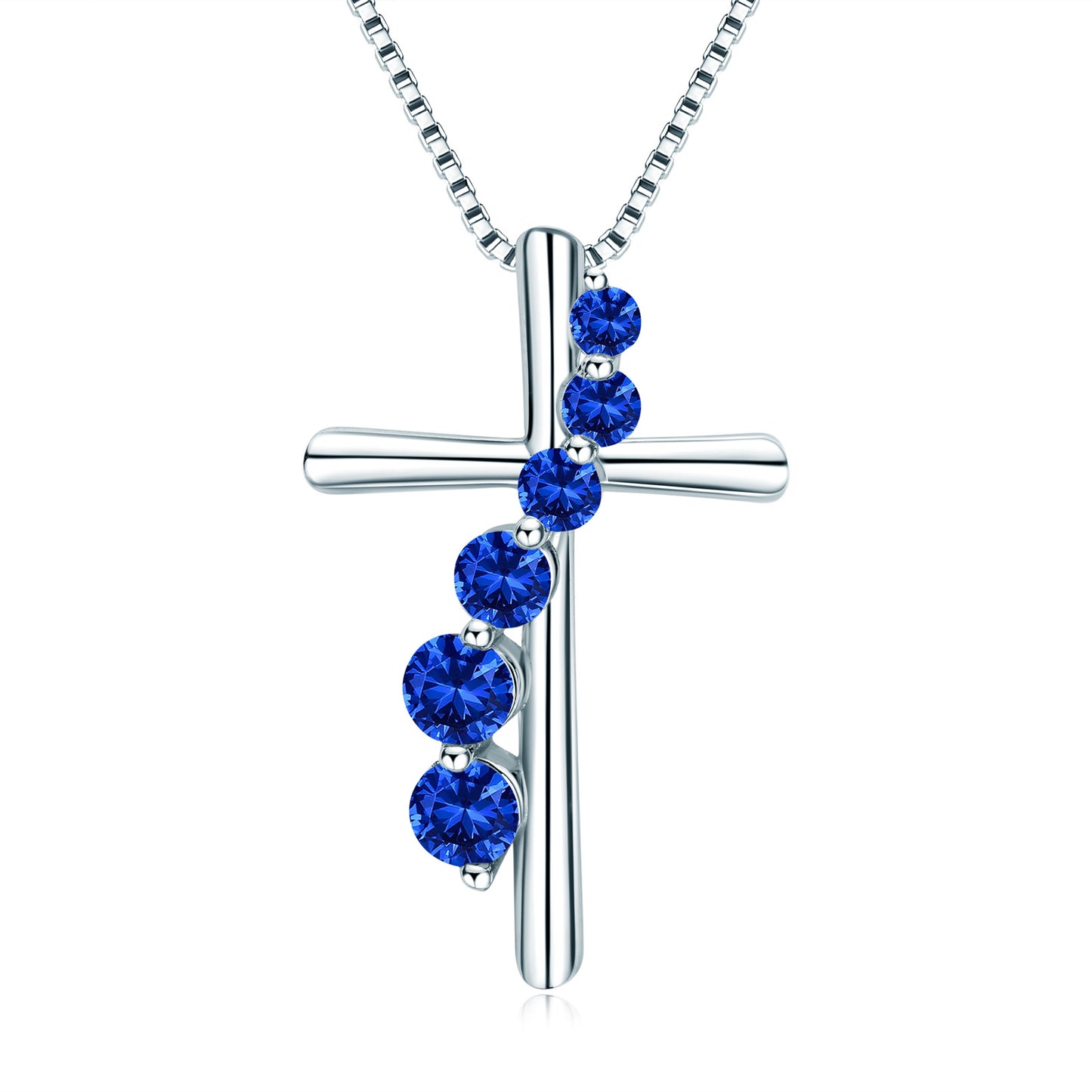Natural Gemstone Cross Necklace - S925 Sterling Silver Pendant for Women