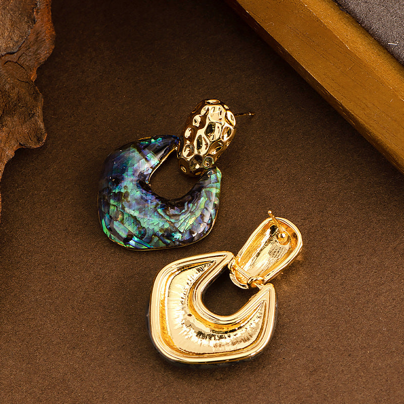 Abalone Shell Earrings - Sterling Silver Elegant Drop Earrings for Women