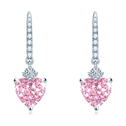 Pink Gem Stud Earrings - Fairy Style Crystal Jewelry for Women