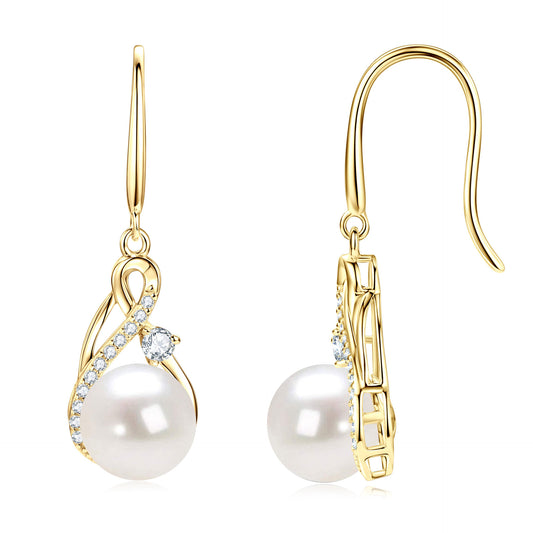 Natural Freshwater Pearl Hook Earrings - Sterling Silver for Women