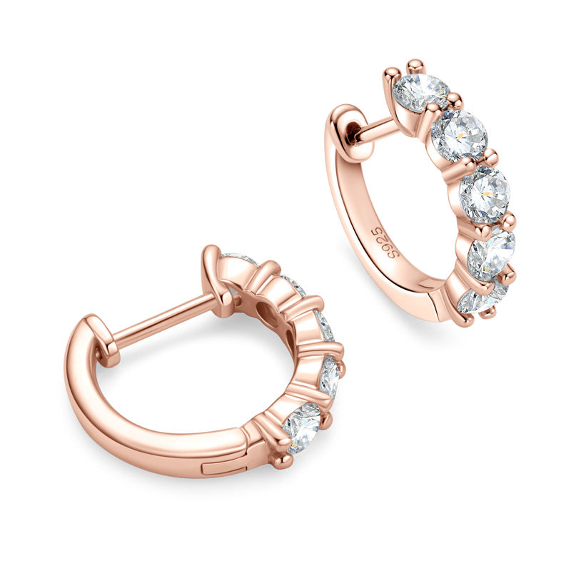 Moissanite Fashion Earrings - S925 Sterling Silver Elegant Jewelry for Women