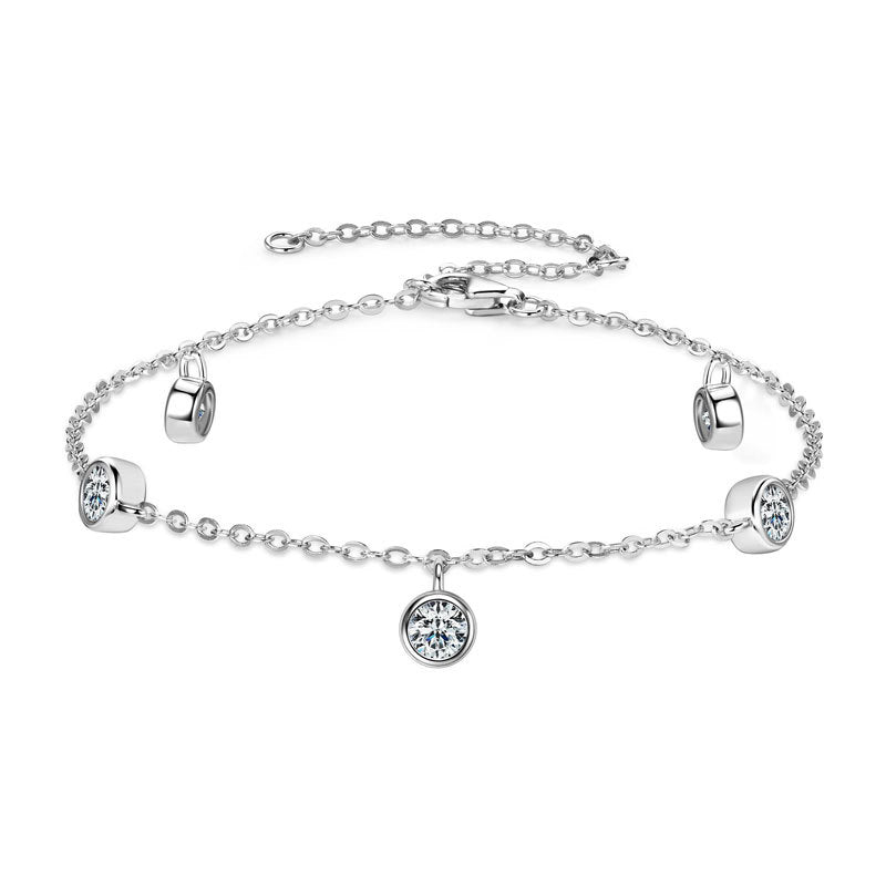 S925 Sterling Silver Moissanite Bubble Fringe Bracelet - Minimalist Design