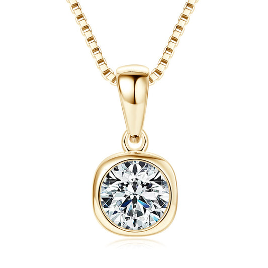 Moissanite Hearts & Arrows Necklace - 925 Sterling Silver Delicate Chain for Women