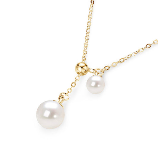 Natural Freshwater Pearl Pendant - S925 Sterling Silver Simple Fringe Necklace