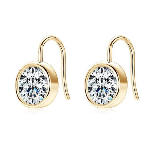 S925 Sterling Silver 2 Carat D-Color Moissanite Stud Earrings - Minimalist Design