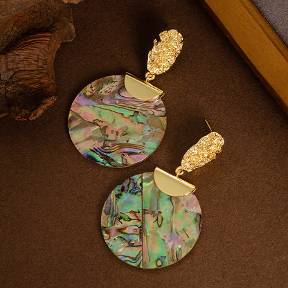 Abalone Shell Stud Earrings - Natural Shell Sterling Silver Post Earrings for Women