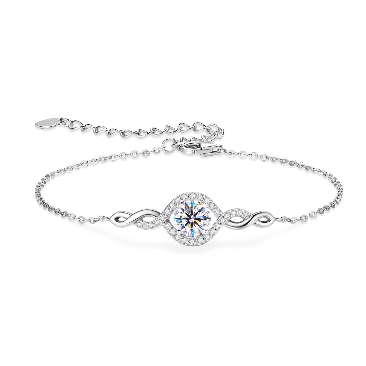 Moissanite Round Bracelet - S925 Sterling Silver Angel's Tears Jewelry