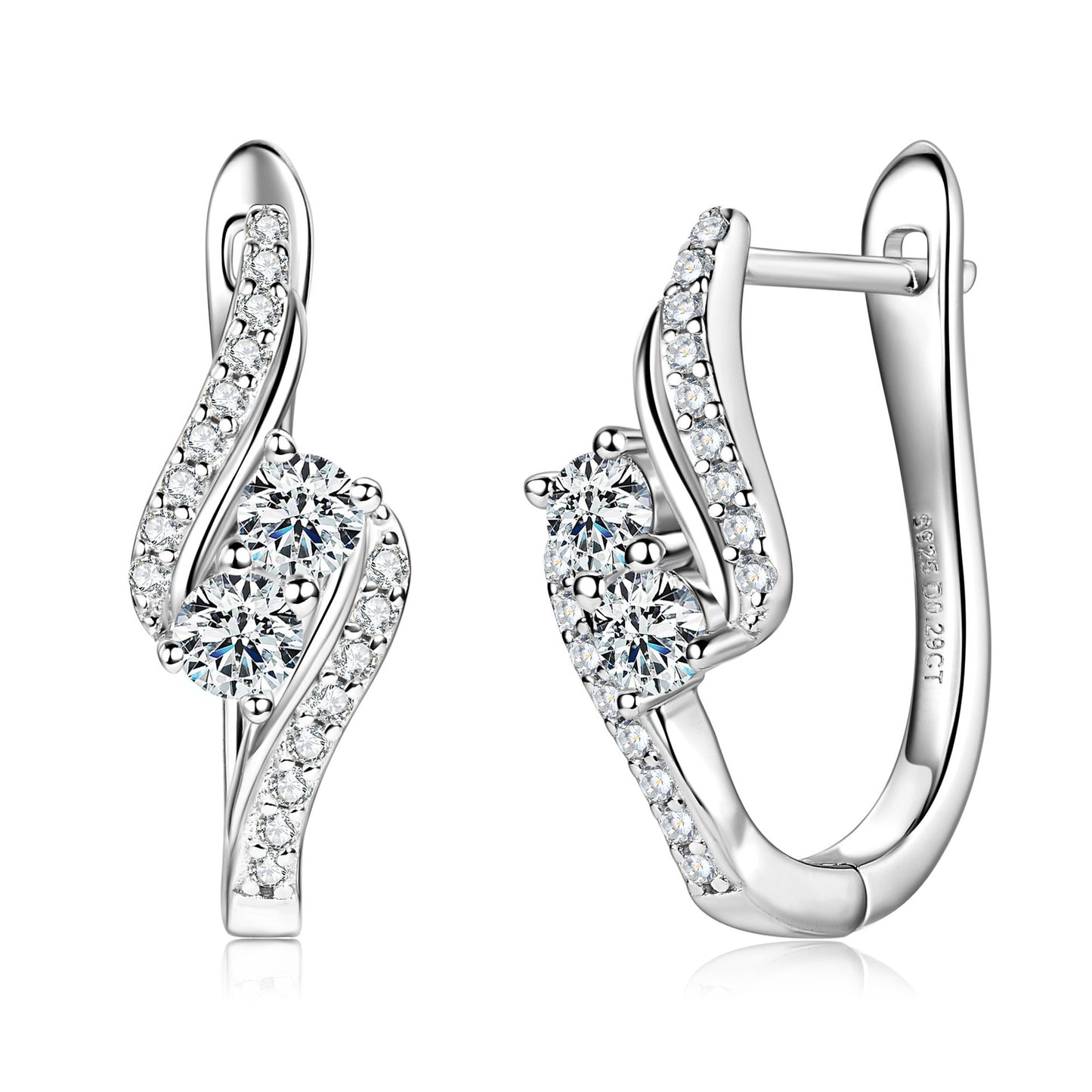 S925 Sterling Silver Moissanite Twist Earrings - Trendy Retro Drop Earrings for Women
