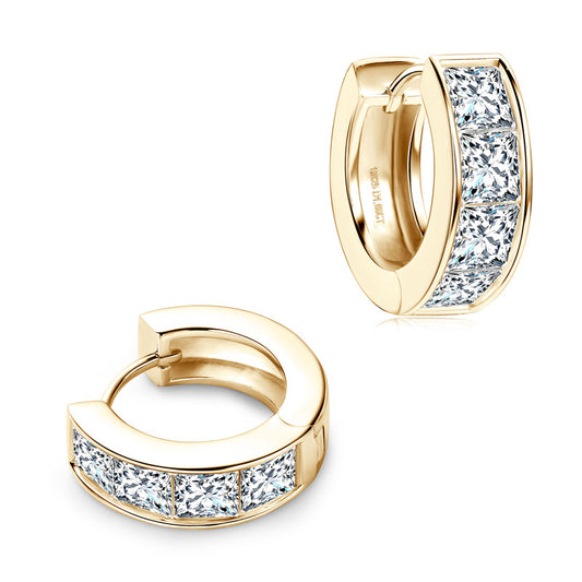 Square Moissanite Hip-Hop Earrings - S925 Sterling Silver High-End Unisex Earrings