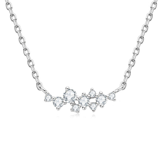Sterling Silver Bohemian Moissanite Choker Necklace - Free-Spirited Layering Chain