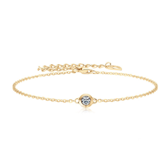 S925 Sterling Silver Flying Saucer Moissanite Bracelet - Unique Bubble Design