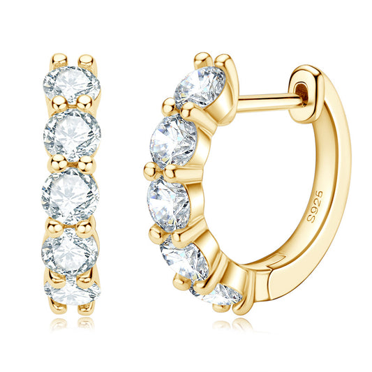 Moissanite Fashion Earrings - S925 Sterling Silver Elegant Jewelry for Women