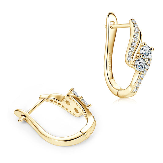 S925 Sterling Silver Moissanite Twist Earrings - Trendy Retro Drop Earrings for Women