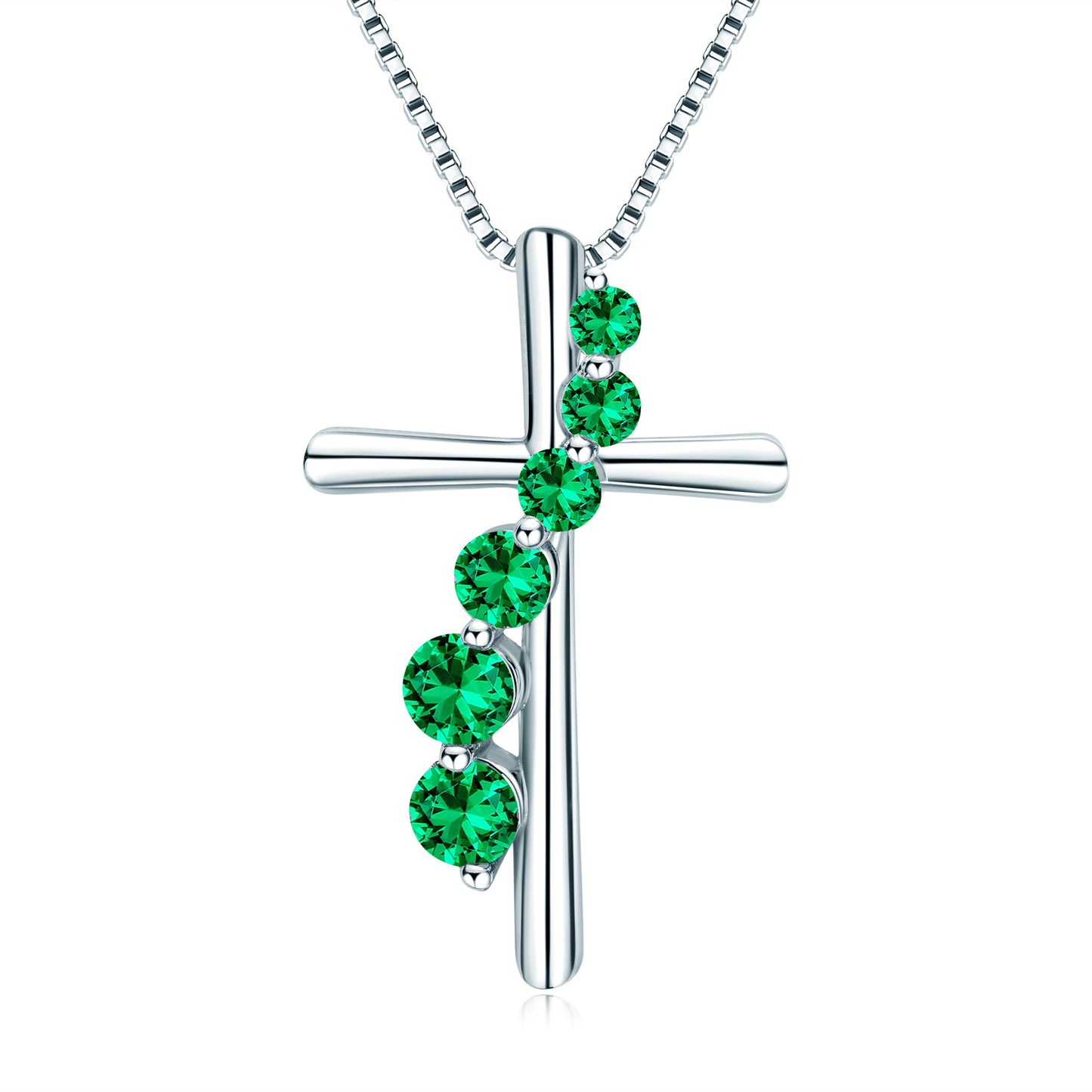Natural Gemstone Cross Necklace - S925 Sterling Silver Pendant for Women
