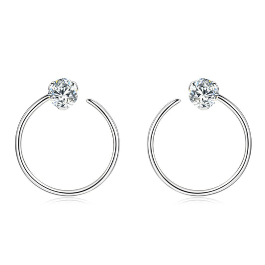 S925 Sterling Silver Four Prong D-Color Moissanite Stud Earrings - Minimalist Luxury