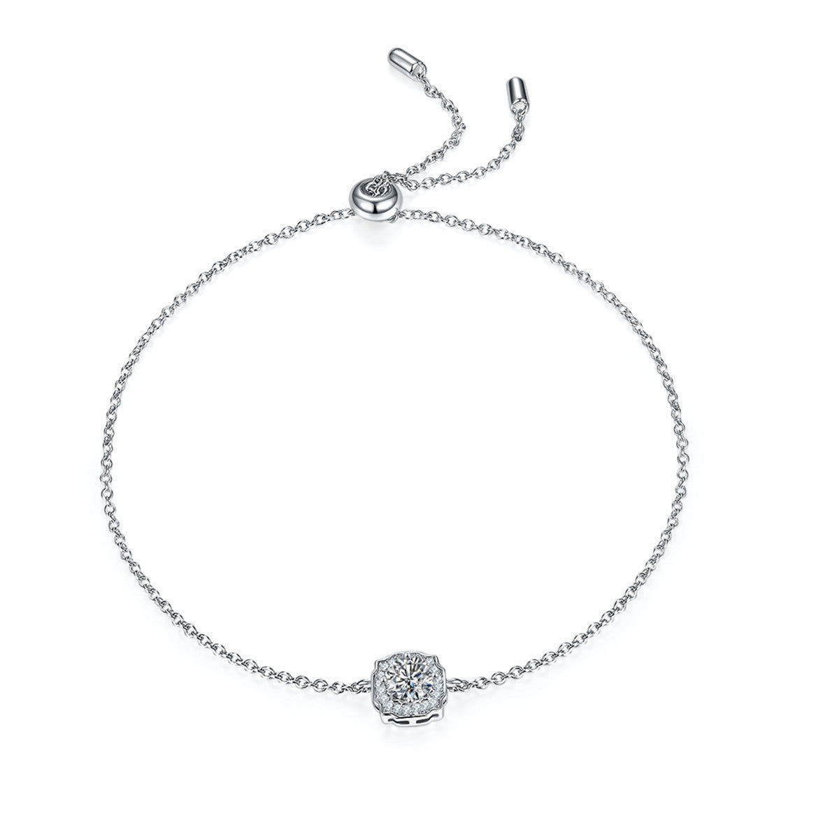 Bubble Moissanite Bracelet - 925 Sterling Silver Minimalist Jewelry for Women