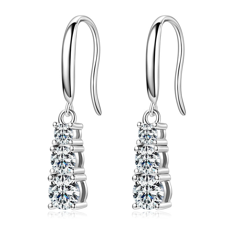 D Color Moissanite Earrings - S925 Sterling Silver High-End Simple Earrings