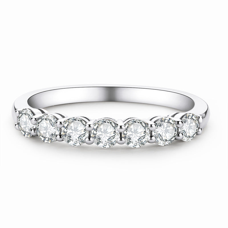 S925 Sterling Silver Seven Star Moissanite Ring - Celestial Trendy Band