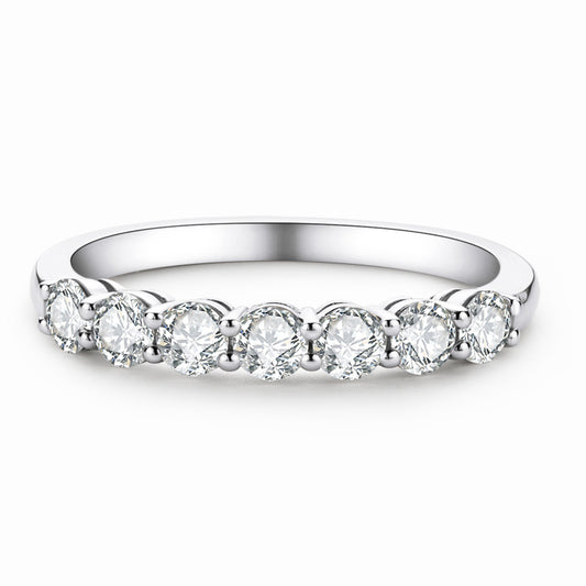 S925 Sterling Silver Seven Star Moissanite Ring - Celestial Trendy Band