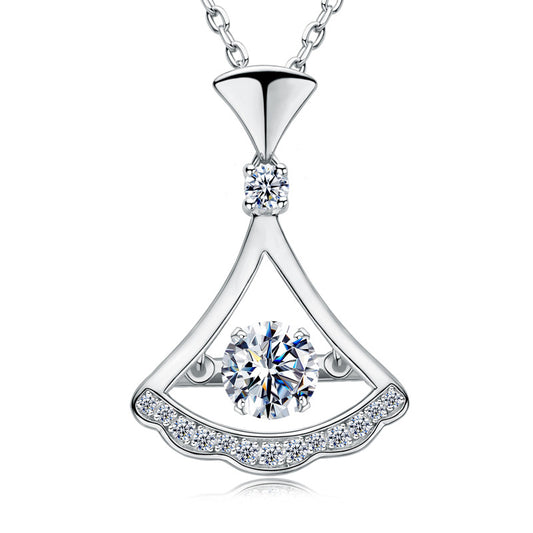 Dancing Dress Pendant Necklace - S925 Sterling Silver Charm Necklace