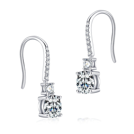 D-Color Moissanite Stud Earrings - 925 Sterling Silver Tarnish-Free Classic Jewelry