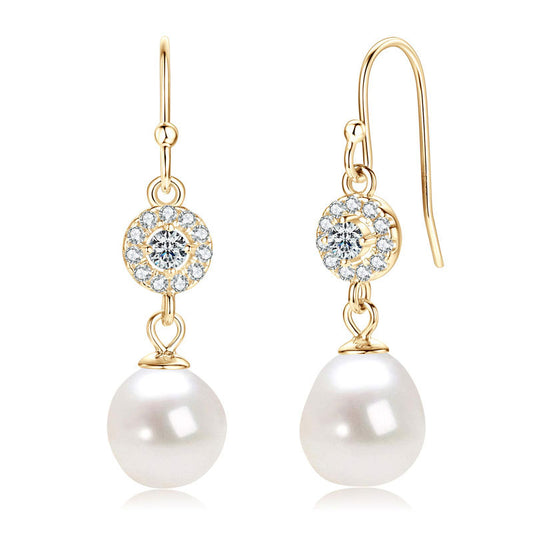 Natural Freshwater Baroque Pearl Earrings - 925 Silver 18K Gold Plated Jewelry