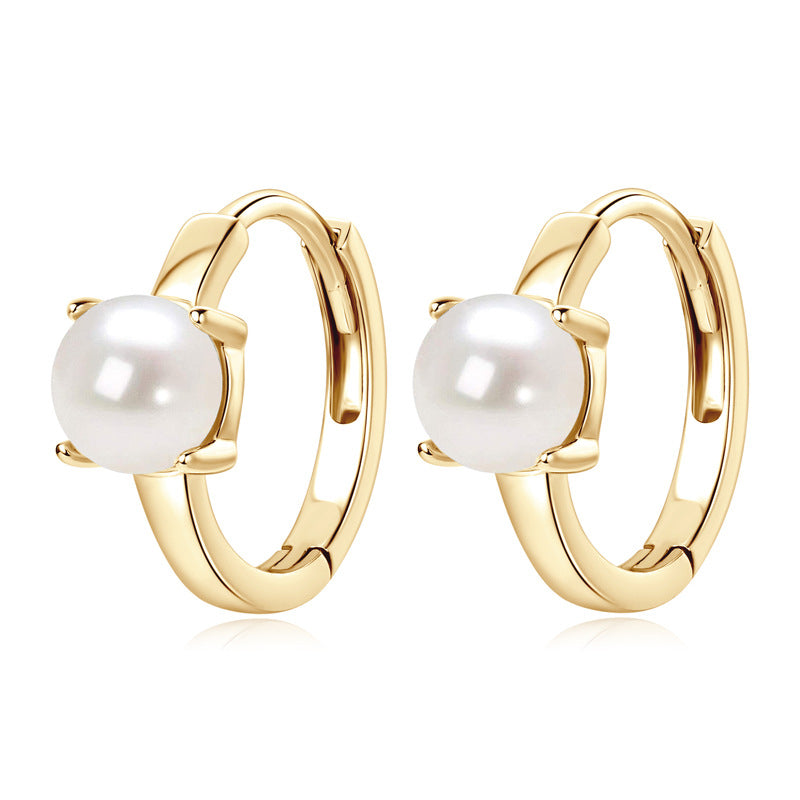 Natural Freshwater Pearl Earrings - S925 Sterling Silver Fashion Jewelry for Women