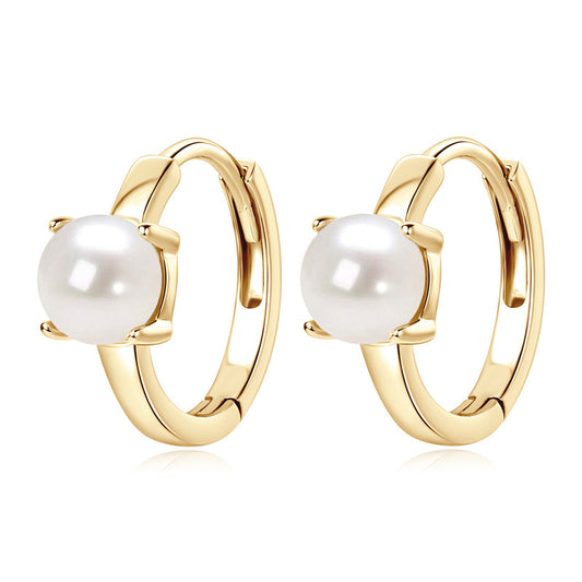 Natural Freshwater Pearl Earrings - S925 Sterling Silver Fashion Jewelry for Women