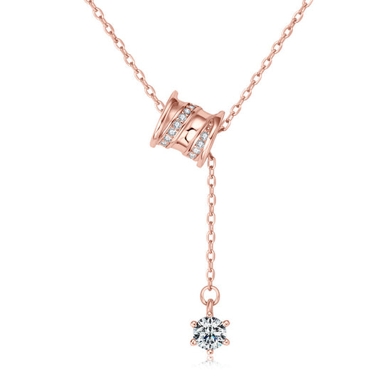 Elegant Rose Gold Curved Bar Choker Necklace - Sterling Silver Delicate Chain