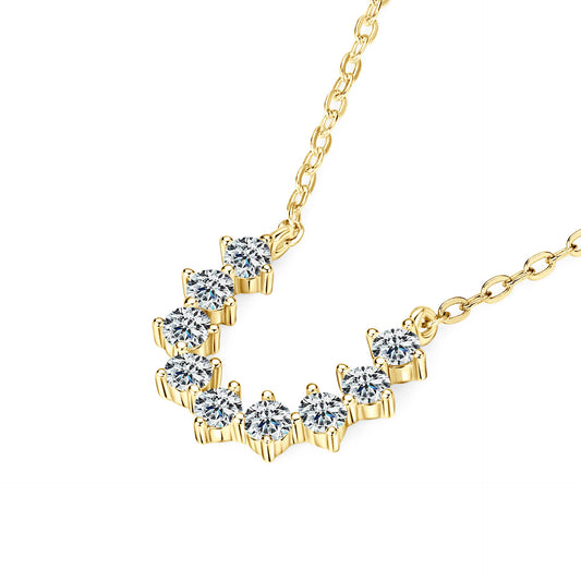 U-Shaped Horseshoe Moissanite Necklace - S925 Sterling Silver Collarbone Chain