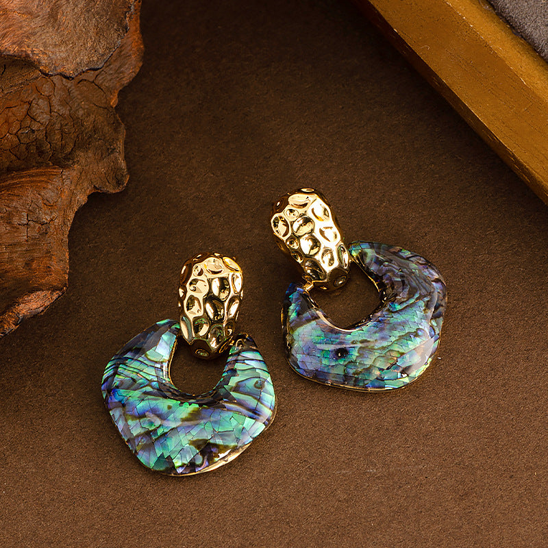 Abalone Shell Earrings - Sterling Silver Elegant Drop Earrings for Women