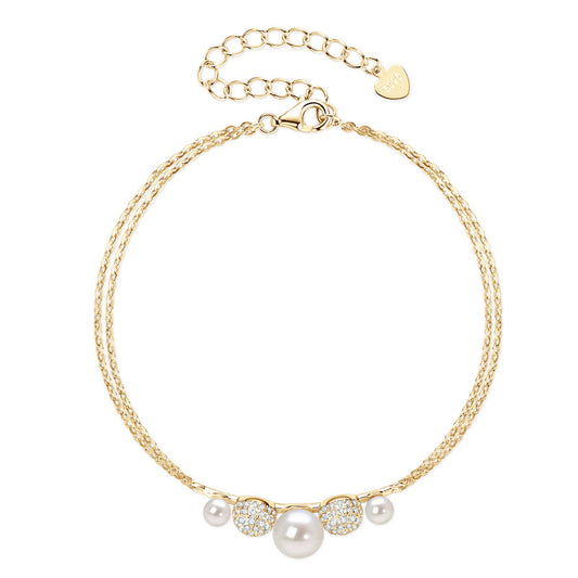 Freshwater Pearl Bracelet - Simple Elegant S925 Sterling Silver Jewelry for Women