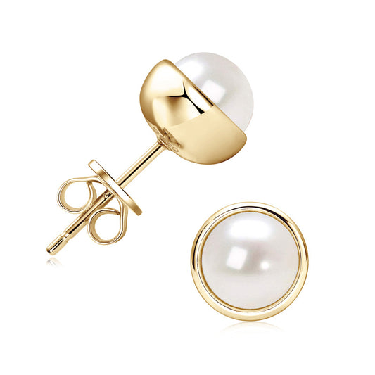 S925 Sterling Silver Freshwater Pearl Bubble Stud Earrings - Hypoallergenic Pearl Studs
