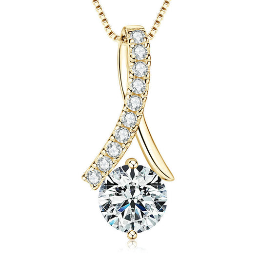 3 Carat Moissanite Pendant Necklace - S925 Sterling Silver Solitaire