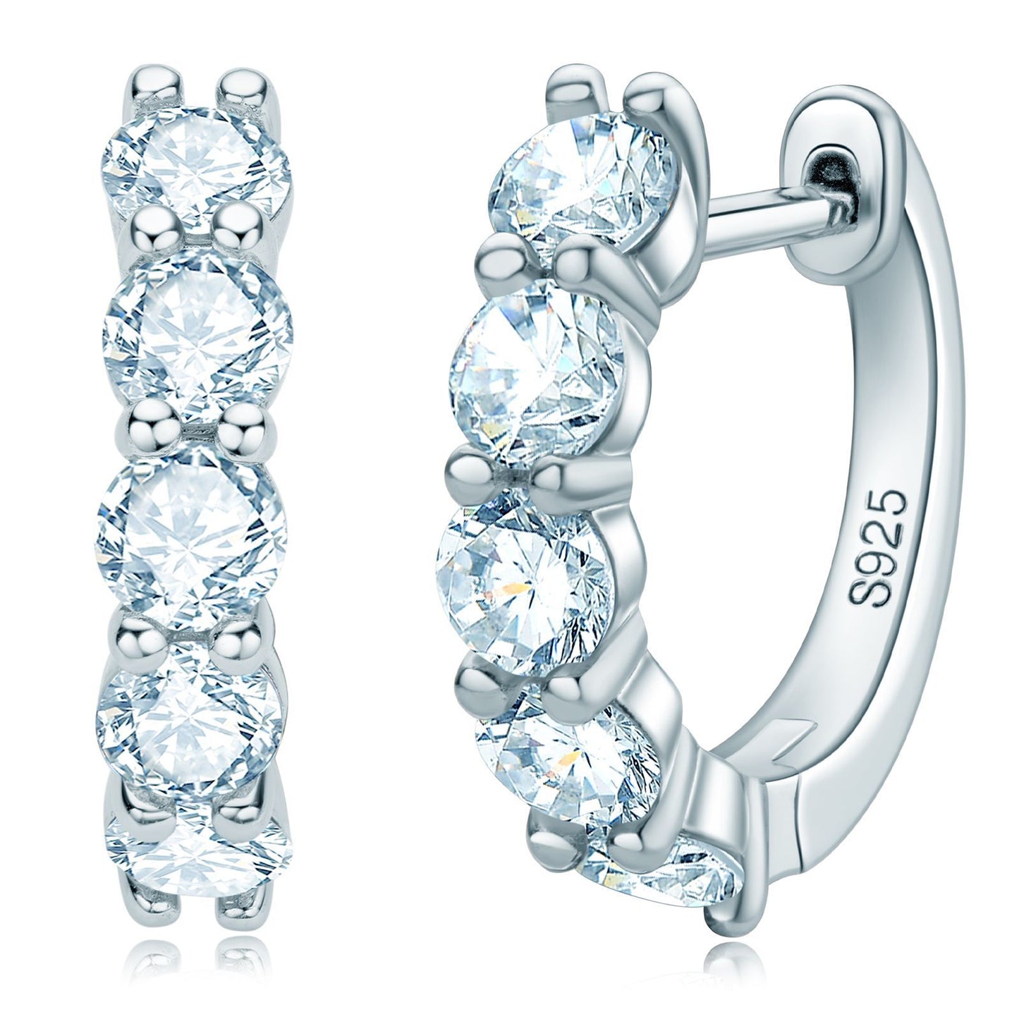 Moissanite Fashion Earrings - S925 Sterling Silver Elegant Jewelry for Women