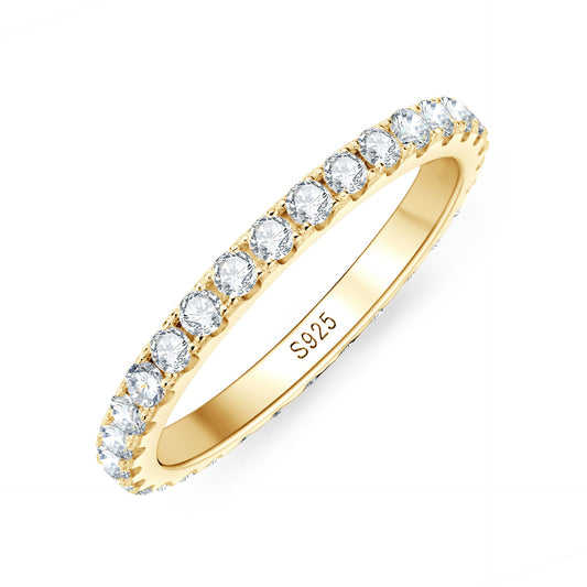 Bohemian Moissanite Row Ring - S925 Sterling Silver Versatile Band Jewelry