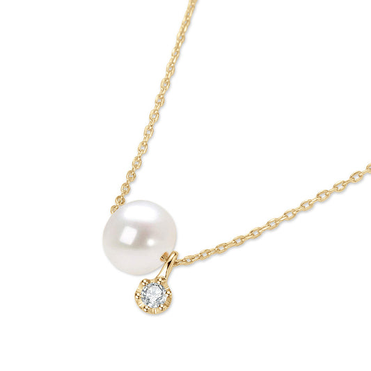 Natural Freshwater Pearl Pendant Necklace - French Vintage Style 925 Sterling Silver