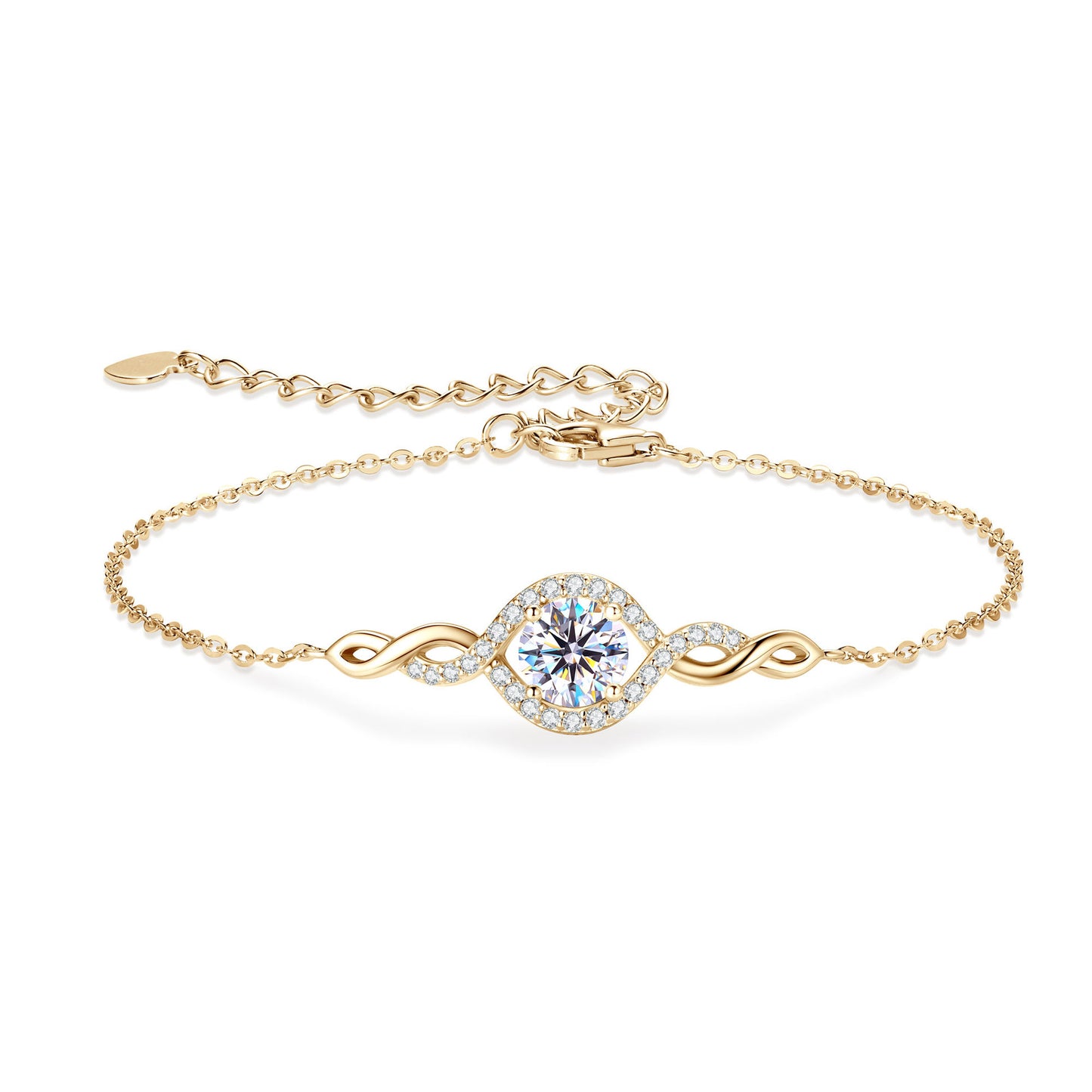 Moissanite Round Bracelet - S925 Sterling Silver Angel's Tears Jewelry