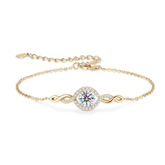 Moissanite Round Bracelet - S925 Sterling Silver Angel's Tears Jewelry