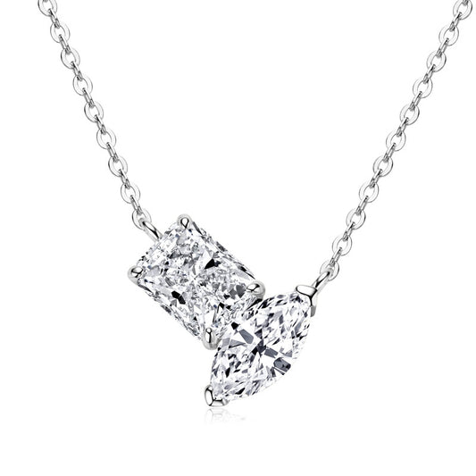 Irregular Moissanite Pendant - S925 Sterling Silver Luxury Necklace