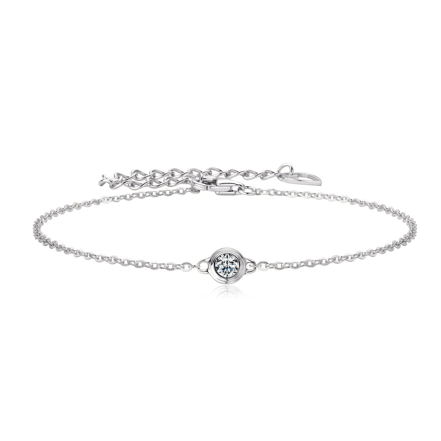 S925 Sterling Silver Flying Saucer Moissanite Bracelet - Unique Bubble Design