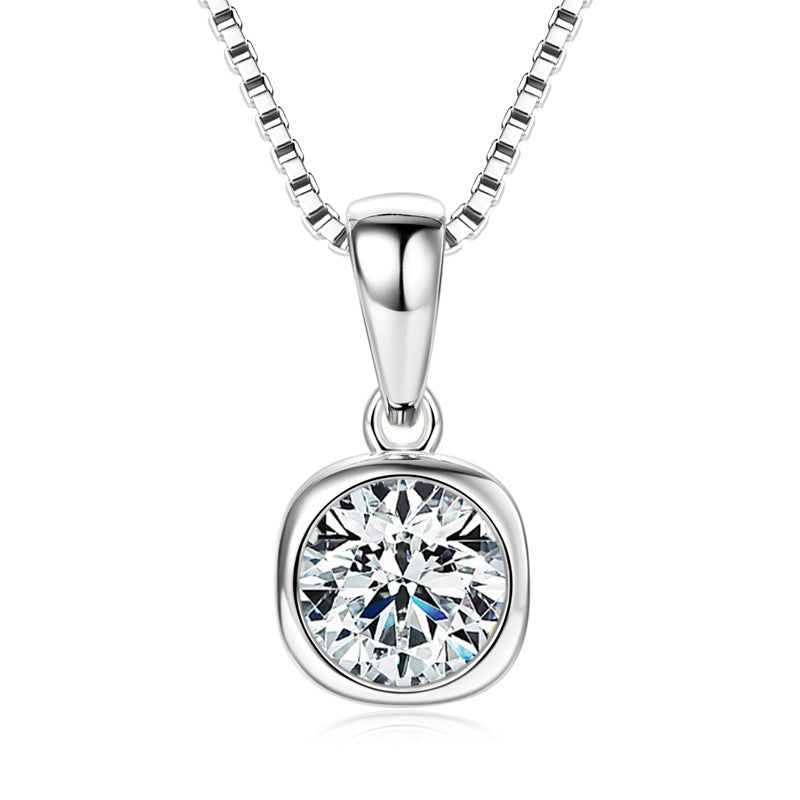 Moissanite Hearts & Arrows Necklace - 925 Sterling Silver Delicate Chain for Women