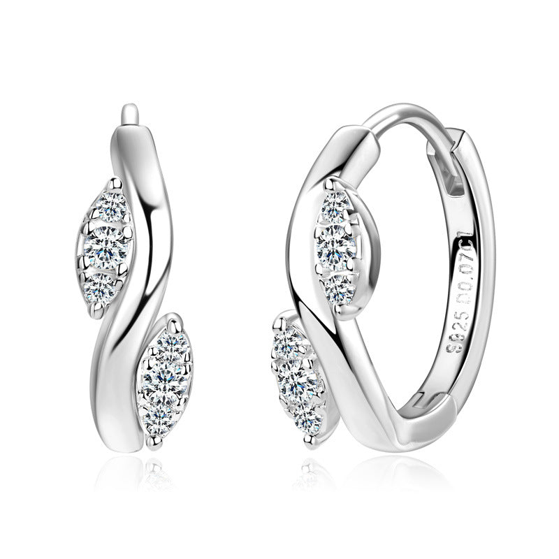 Moissanite Leaf Earrings - S925 Sterling Silver Diamond Drop Earrings for Women