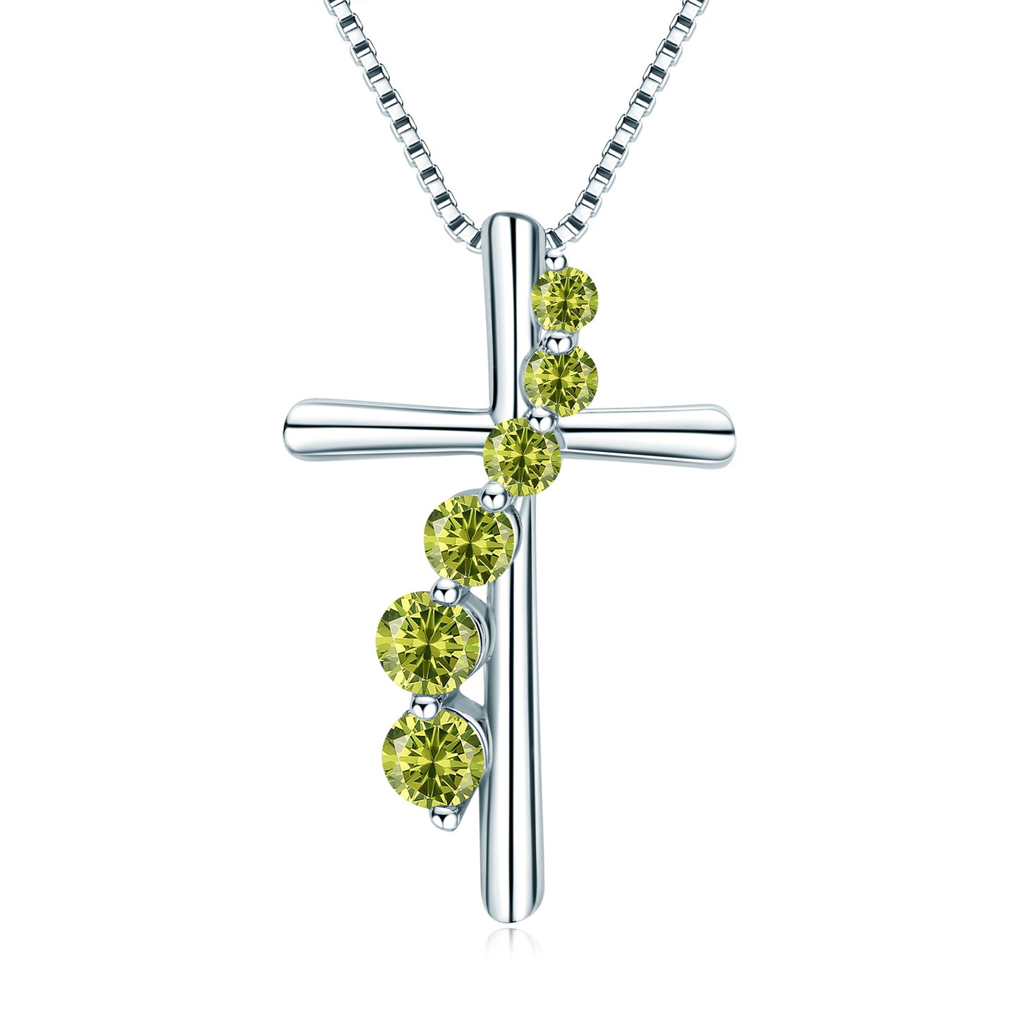 Natural Gemstone Cross Necklace - S925 Sterling Silver Pendant for Women