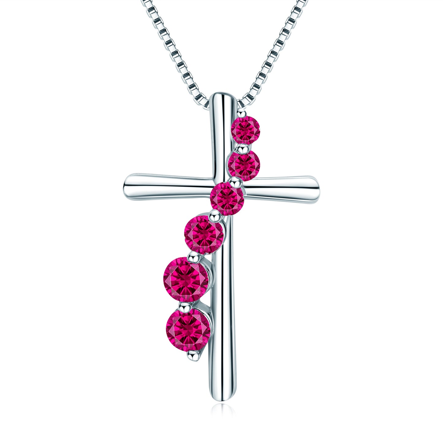 Natural Gemstone Cross Necklace - S925 Sterling Silver Pendant for Women