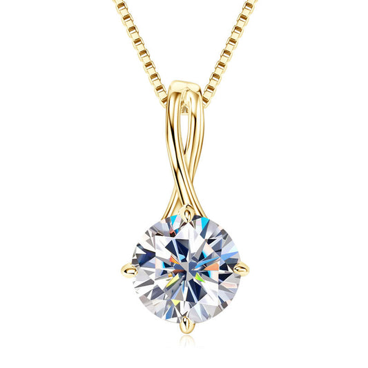 3 Carat Moissanite Teardrop Pendant Necklace - Sterling Silver for Women