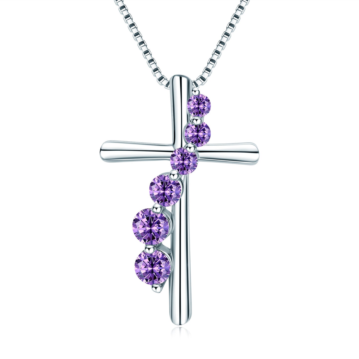 Natural Gemstone Cross Necklace - S925 Sterling Silver Pendant for Women